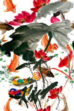 荷花印花华亿平台图片