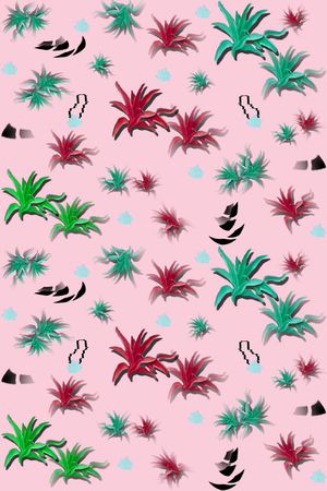 植物叶T恤卫衣半身裙外套印花华亿平台图片