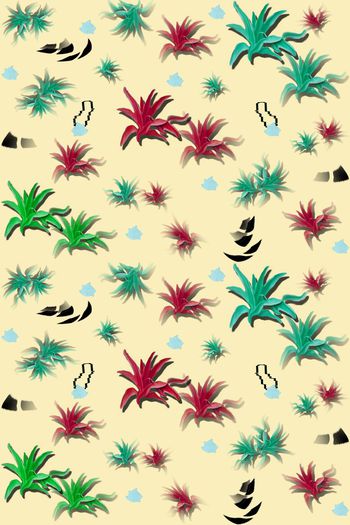 植物叶T恤卫衣半身裙外套印花华亿平台图片