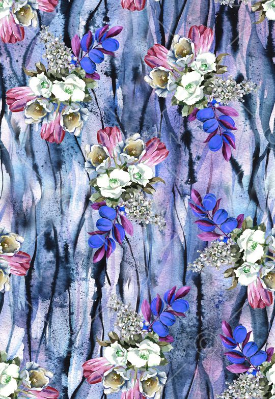 水墨印花华亿平台图片