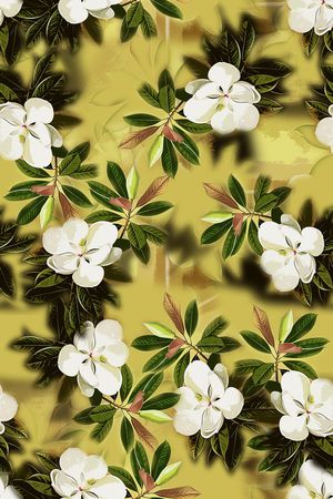 手绘大花印花华亿平台图片