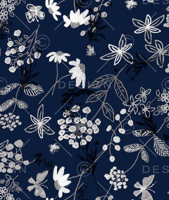 手绘花卉印花华亿平台图片