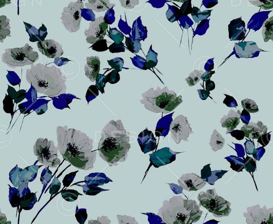 水彩花卉印花华亿平台图片