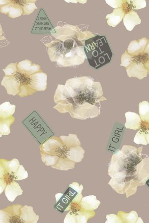 水彩花卉印花华亿平台图片