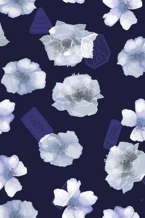 水彩花卉印花华亿平台图片
