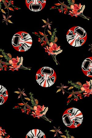 脸谱印花华亿平台图片