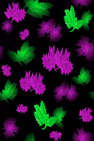 植物花卉T恤卫衣外套黑色紫色印花华亿平台图片