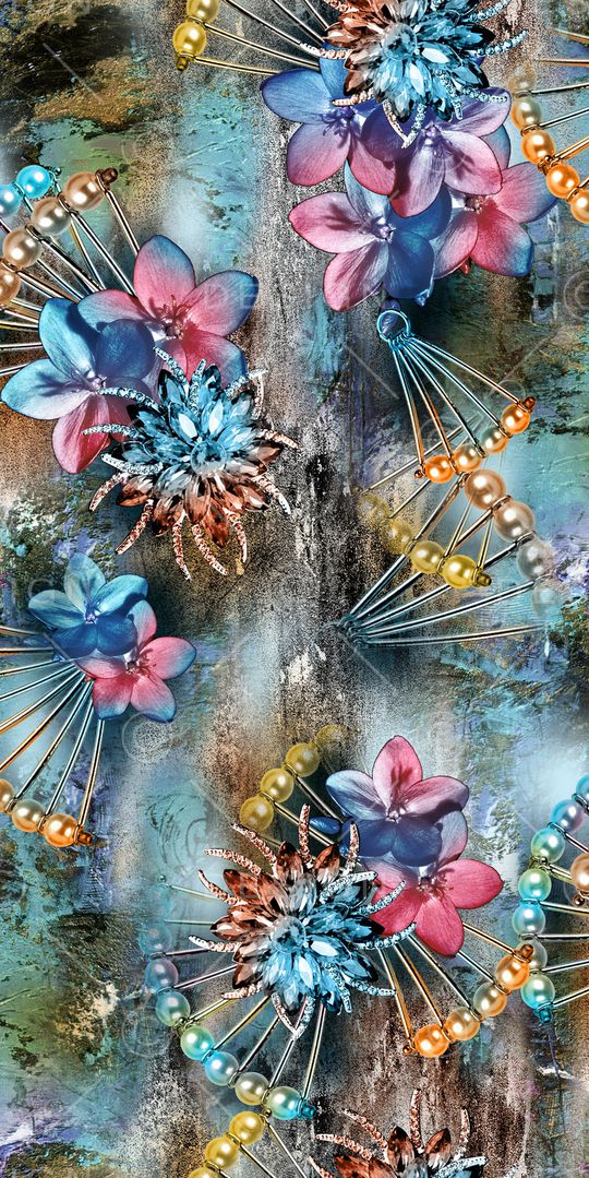 复古底纹印花华亿平台图片