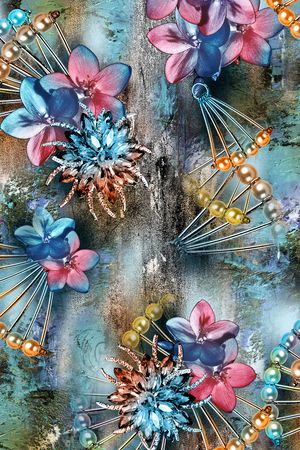 复古底纹印花华亿平台图片