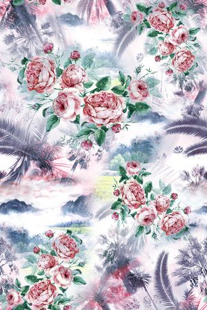 玫瑰印花华亿平台图片