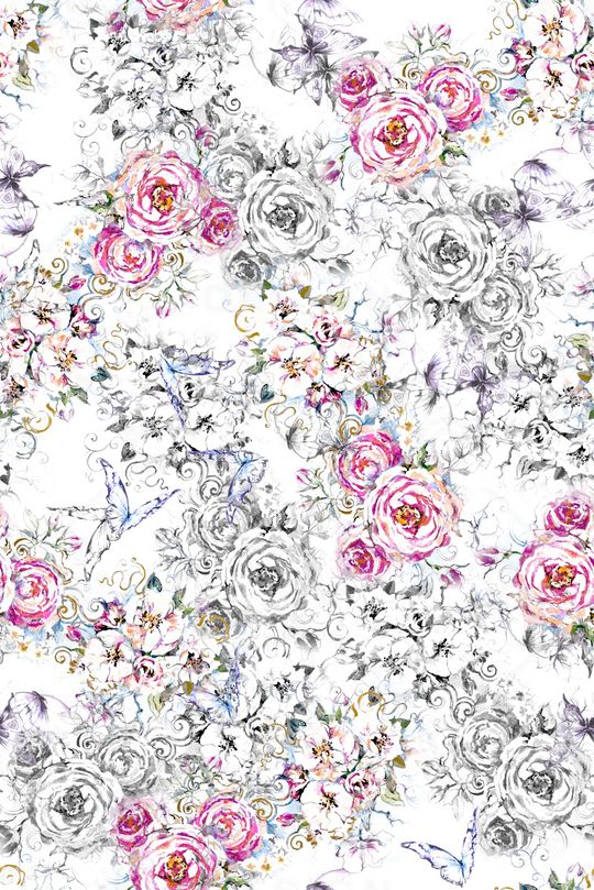 蝴蝶印花华亿平台图片