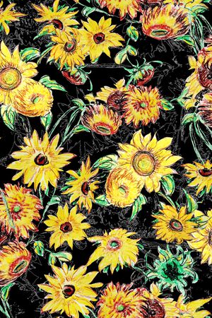 向日葵印花华亿平台图片