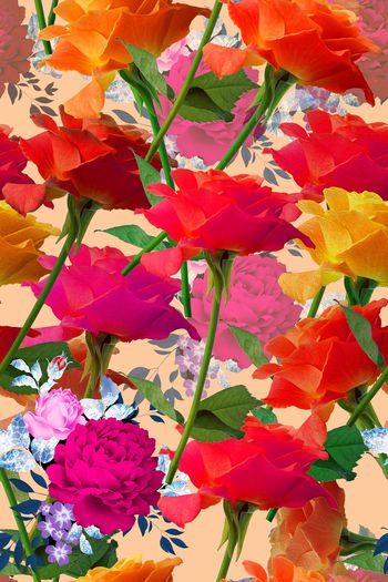 花卉印花华亿平台图片