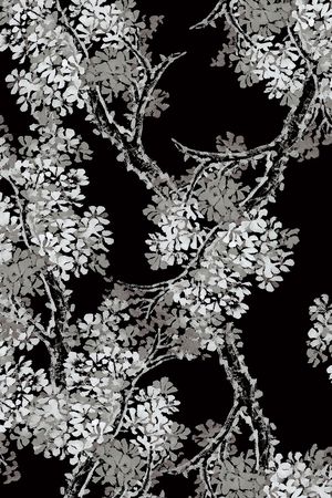 水彩水墨花卉印花华亿平台图片