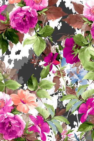 花卉印花华亿平台图片