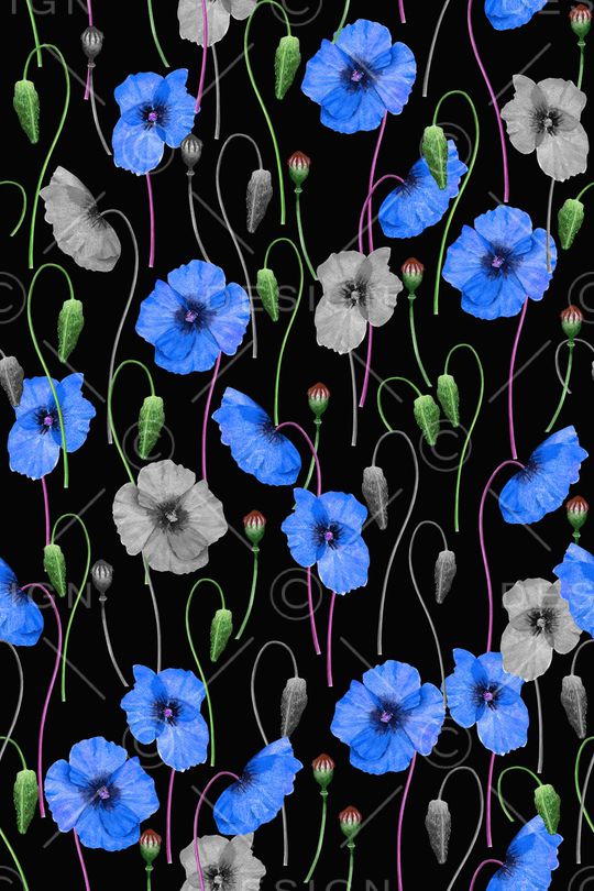 手绘花卉印花华亿平台图片