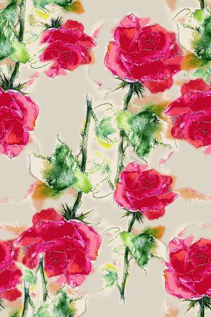 玫瑰花卉印花华亿平台图片