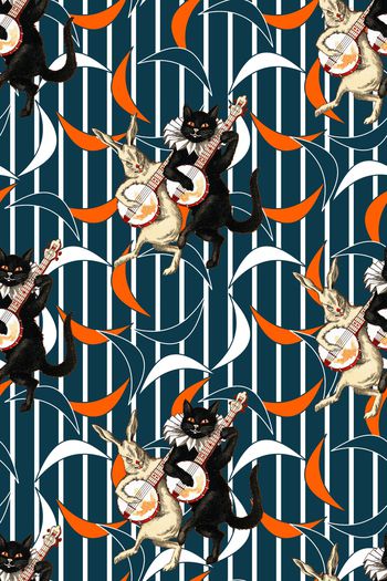 763181-条纹几何趣味动物