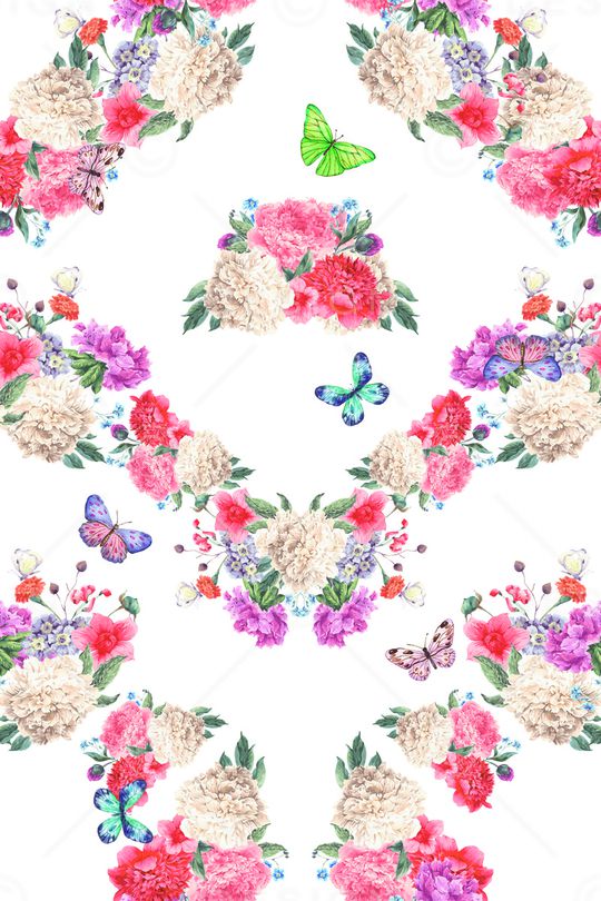 蝴蝶印花华亿平台图片