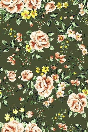 满版花卉印花华亿平台图片