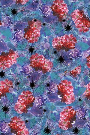 蓝色印花华亿平台图片