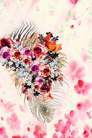 花卉印花华亿平台图片