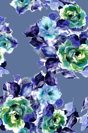 水彩花卉印花华亿平台图片