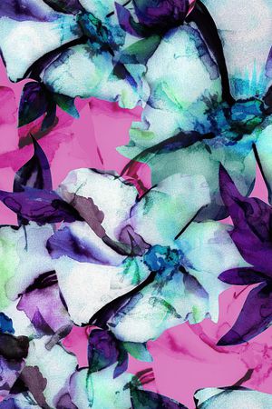 水彩花卉印花华亿平台图片