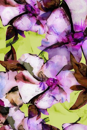 水彩花卉印花华亿平台图片