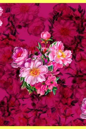 抽象花卉印花华亿平台图片