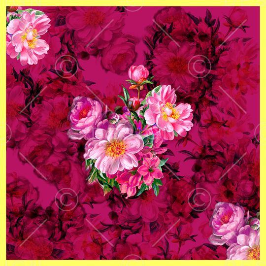 抽象花卉印花华亿平台图片