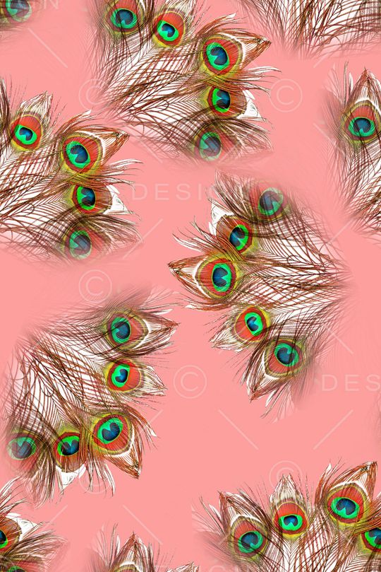 孔雀羽毛印花华亿平台图片