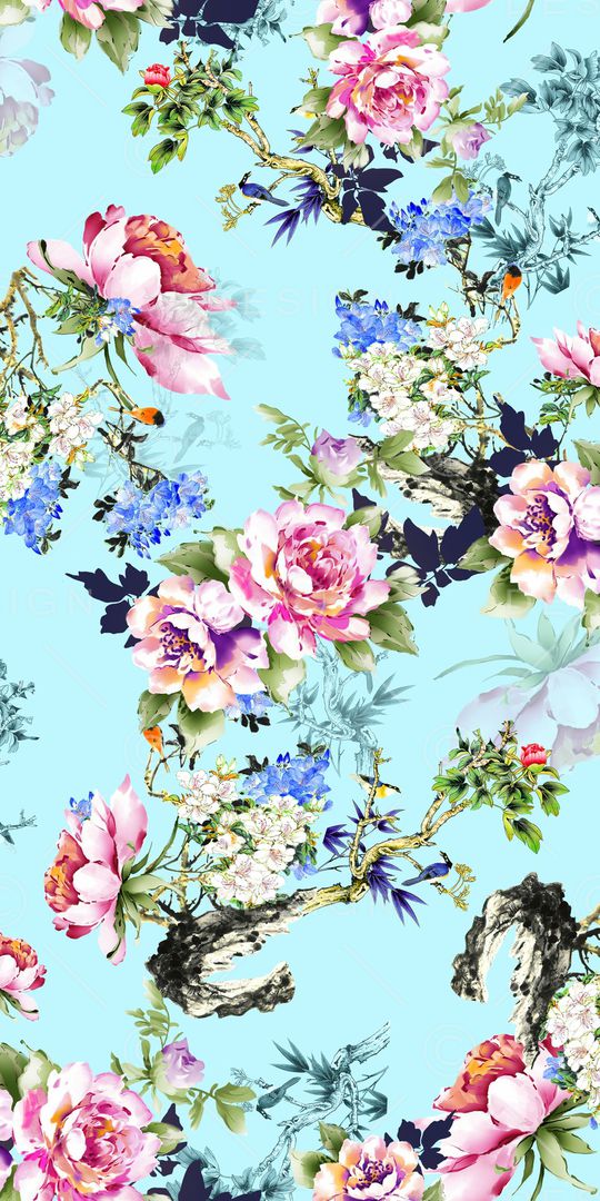 花卉印花华亿平台图片