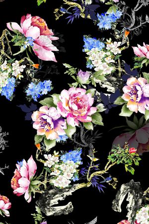 花卉印花华亿平台图片