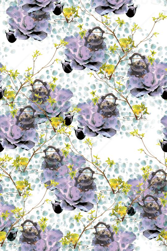 淡雅印花华亿平台图片