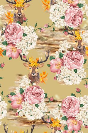 梅花鹿印花华亿平台图片