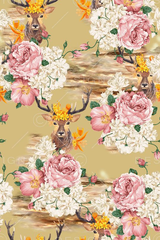 梅花鹿印花华亿平台图片