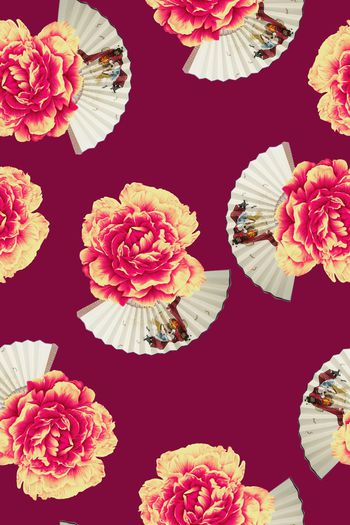 牡丹印花华亿平台图片