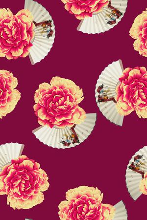 牡丹印花华亿平台图片