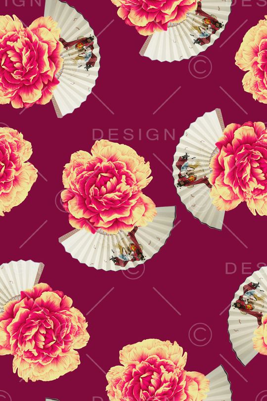 牡丹印花华亿平台图片