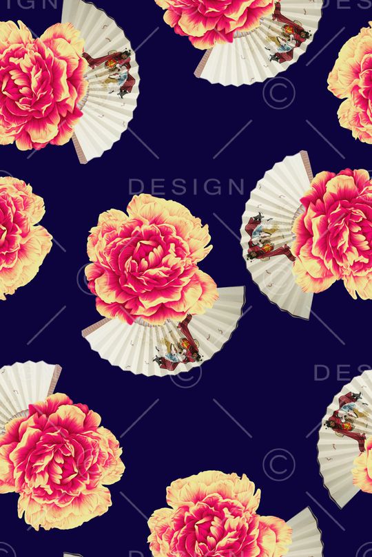 牡丹印花华亿平台图片