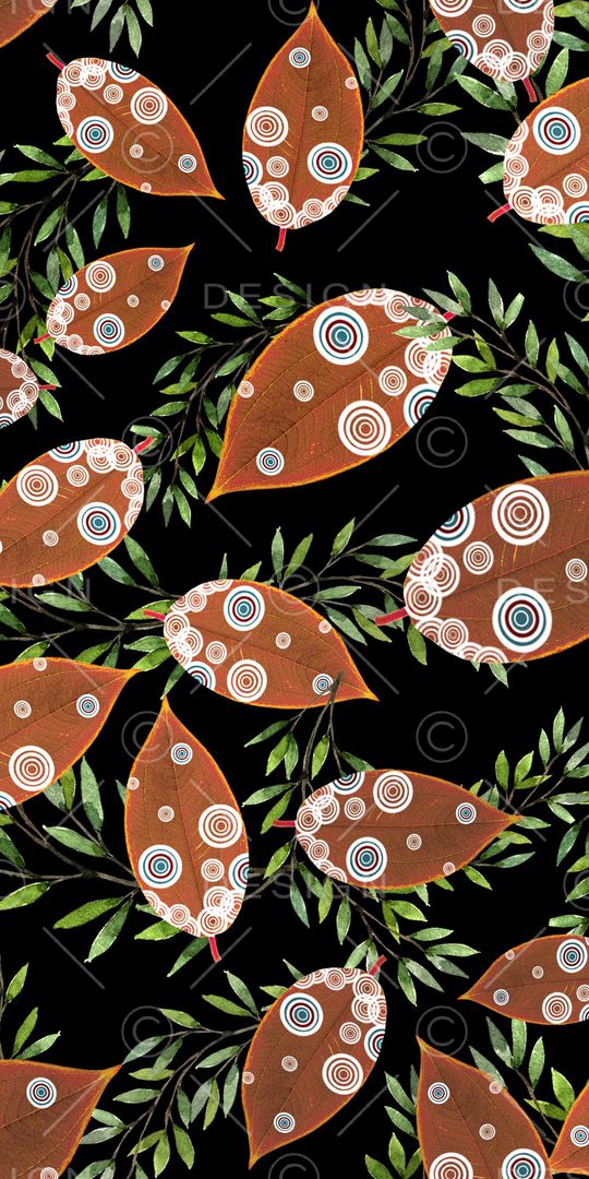 树叶印花华亿平台图片