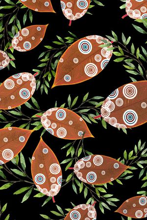 树叶印花华亿平台图片