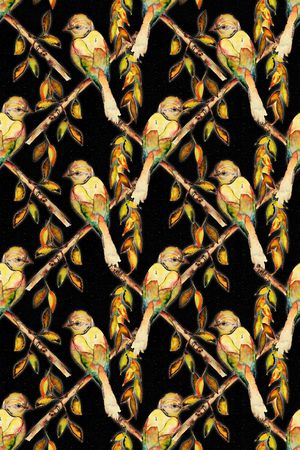 手绘鸟印花华亿平台图片