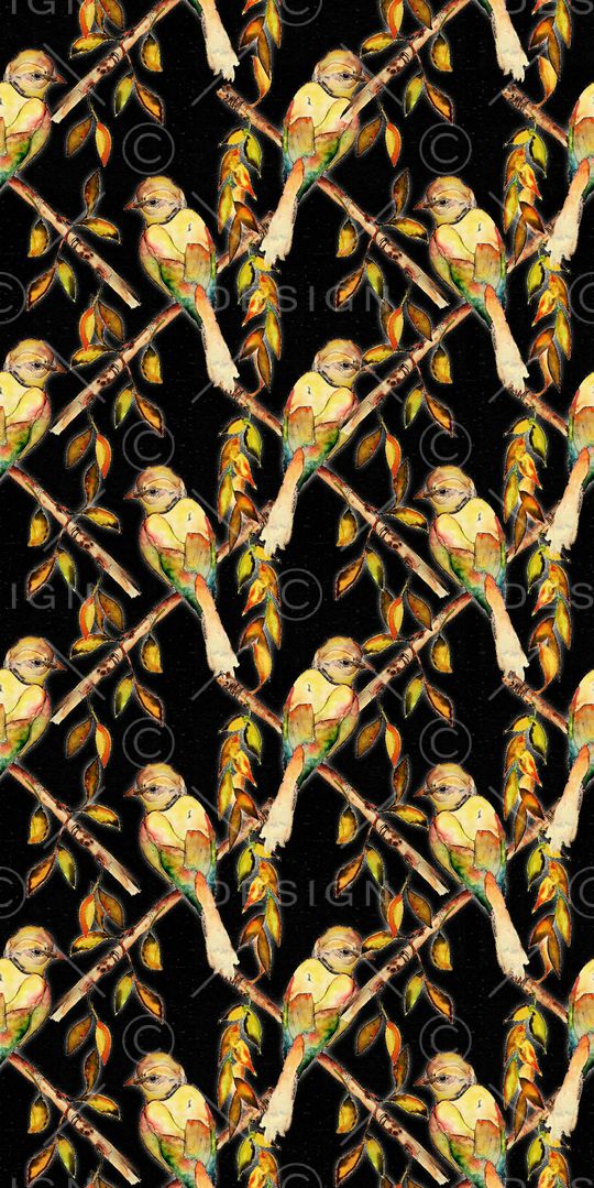 手绘鸟印花华亿平台图片