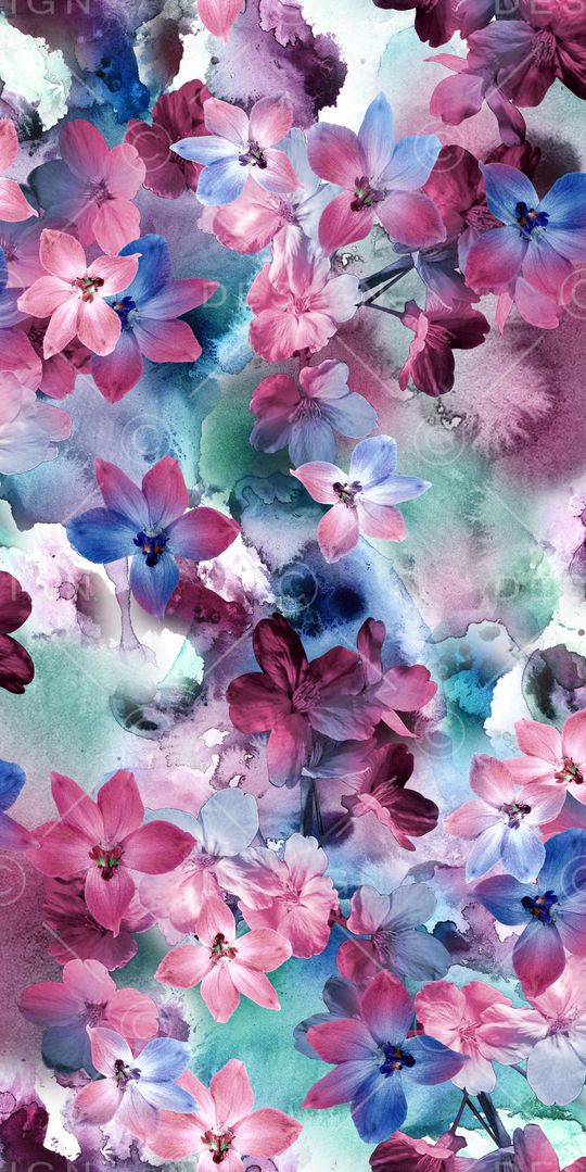 抽象花卉印花华亿平台图片