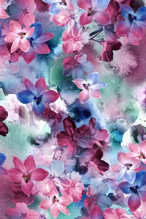 抽象花卉印花华亿平台图片