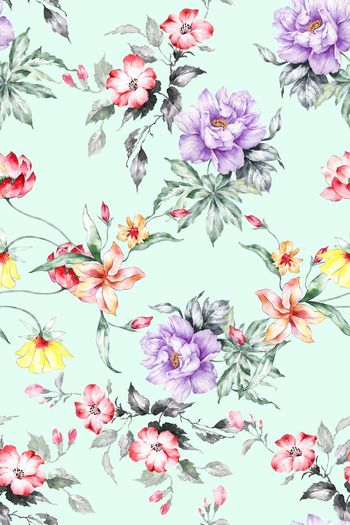 手绘花印花华亿平台图片