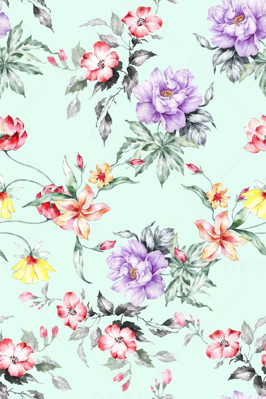 手绘花印花华亿平台图片