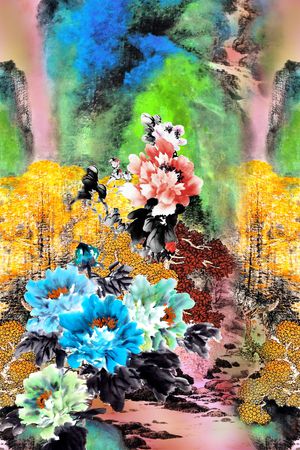 中国风印花华亿平台图片